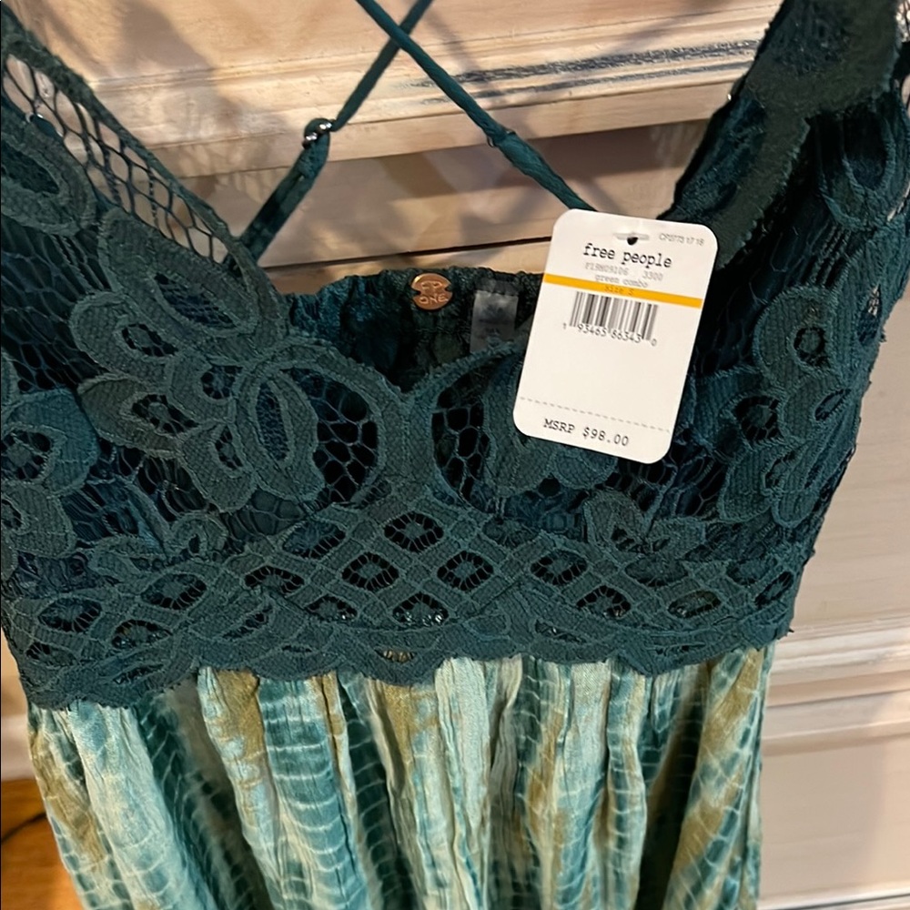 Free People Hunter Green Lace Mini Dress - Picture 4 of 7